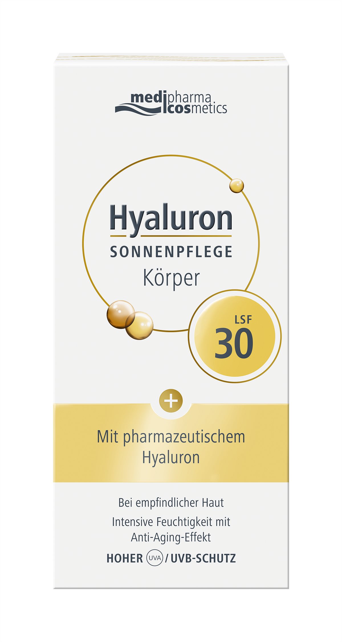 medipharma cosmetics Hyaluron SONNENPFLEGE Koerper LSF30 Box