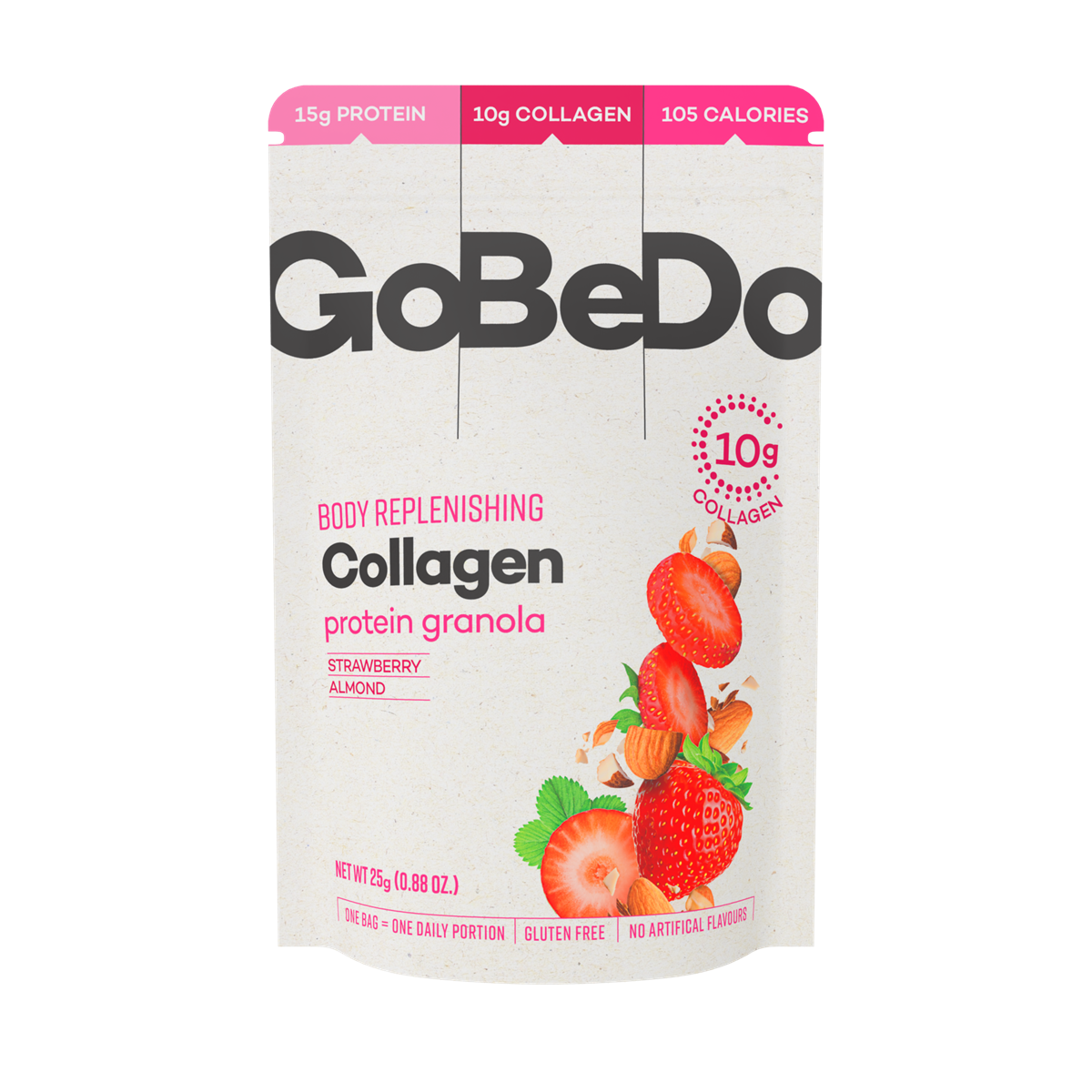 GoBeDo - Kollagen Protein-Müsli Erdbeere & Mandel - Packshot