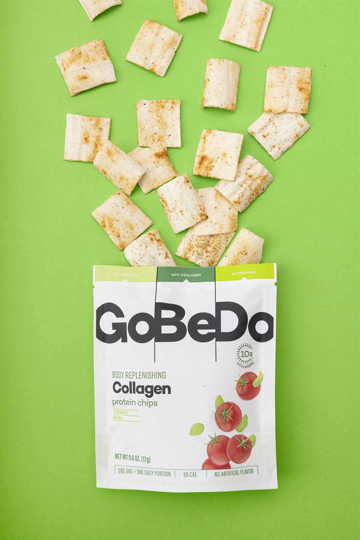 GoBeDo - Kollagen Protein-Chips Tomate & Basilikum 