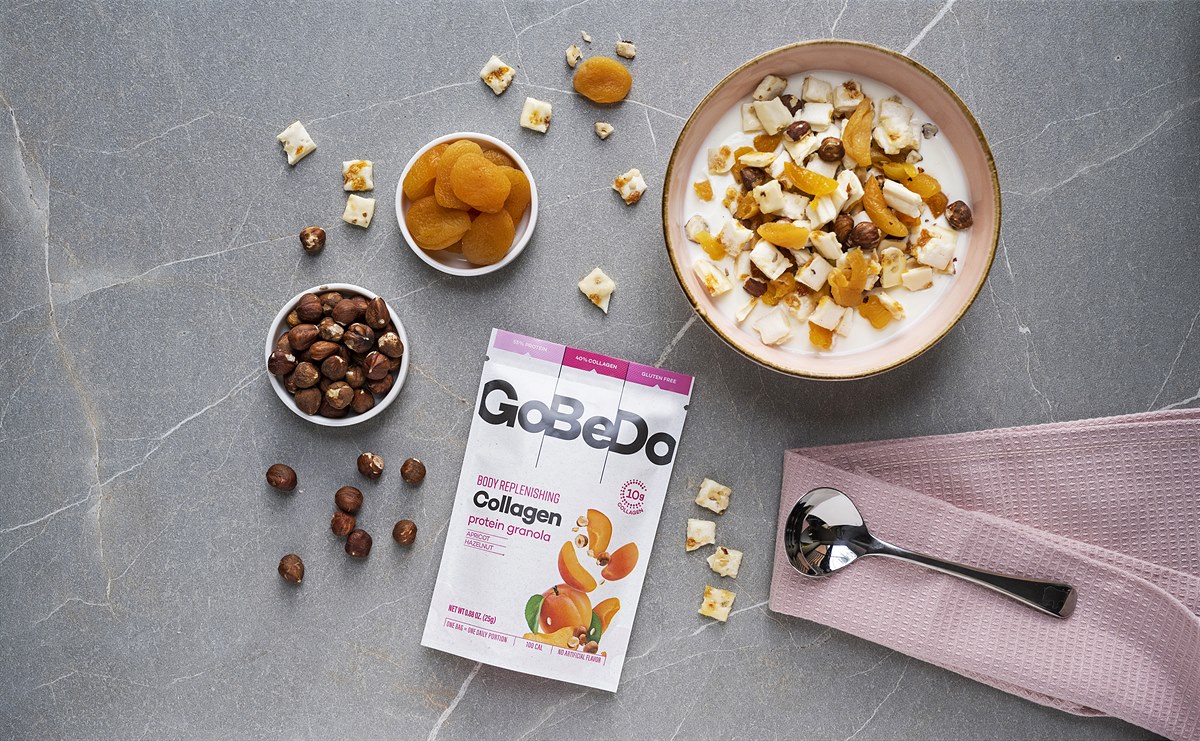 GoBeDo - Kollagen Protein-Müsli Aprikose & Haselnuss 