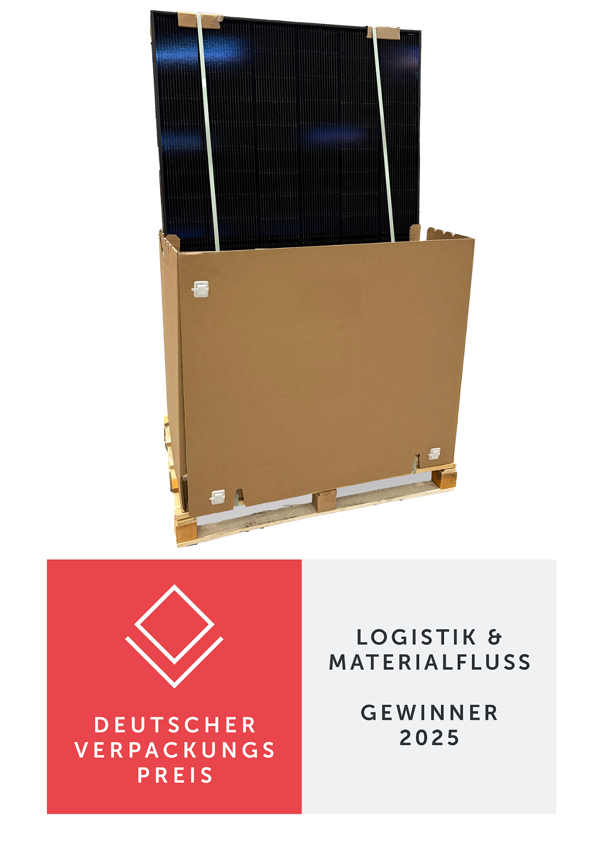 Gewinner der Kategorie Logistik & Materialfluss 2025: Die Solarmodulverpackung 