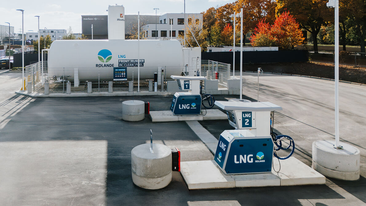 Die neue Bio-LNG-Tankstelle für Lkw von Rolande in Großmehring